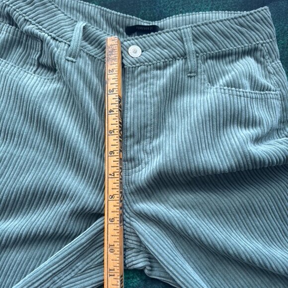 Corduroy Wide Leg Retro High Rise Foreve 21 Pants Womens Small Green Pockets y2k - Picture 8 of 13